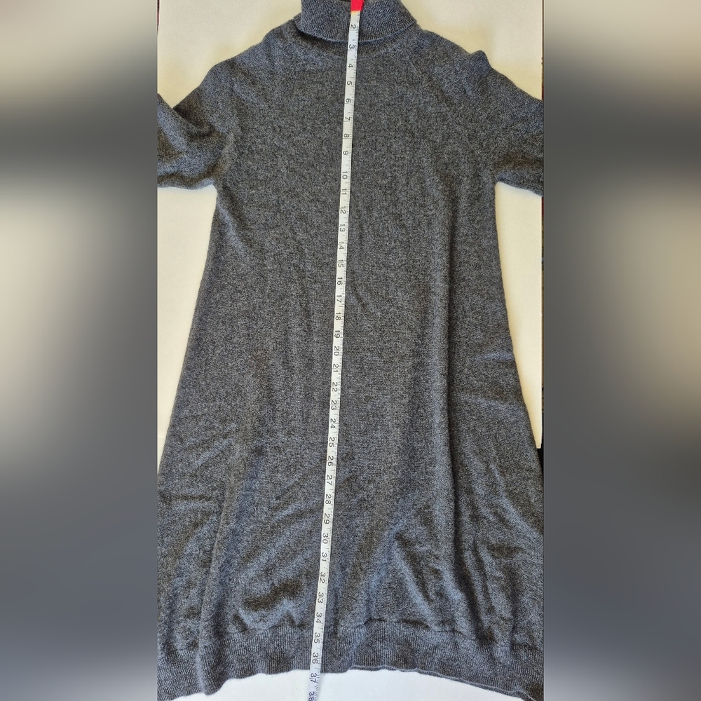 Anthro|Moth Sweater Dress 100% Cashmere Gray Turtle Neck Long Sleeve Size XS - Picture 7 of 8